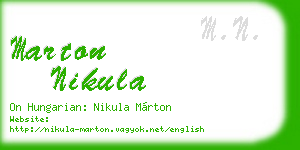 marton nikula business card